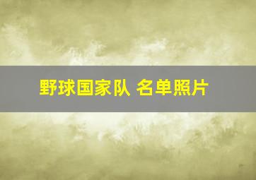 野球国家队 名单照片